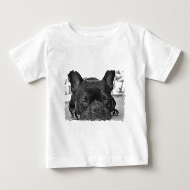 T-shirt do bebê do buldogue francês (Frente)