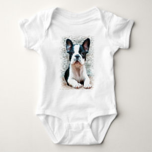 T-shirt do bebê do buldogue francês