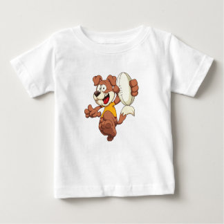 T-shirt do bebê do cão do rugby
