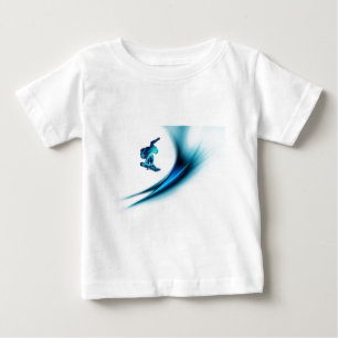 T-shirt do bebê do design do Snowboard