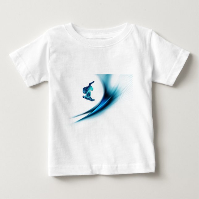 T-shirt do bebê do design do Snowboard (Frente)