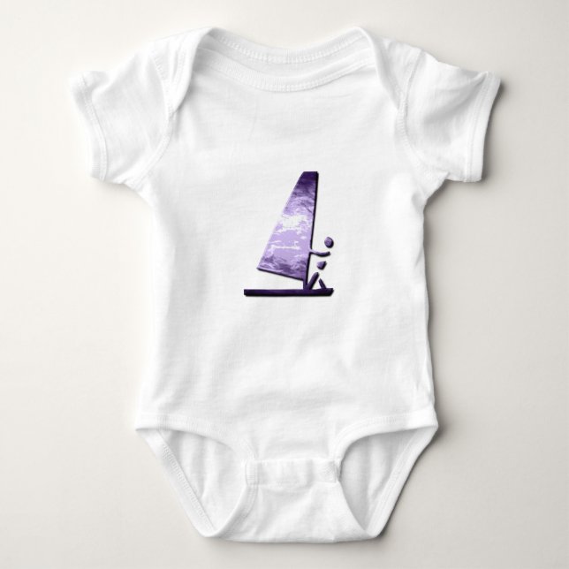 T-shirt do bebê do design do Windsurfer (Frente)