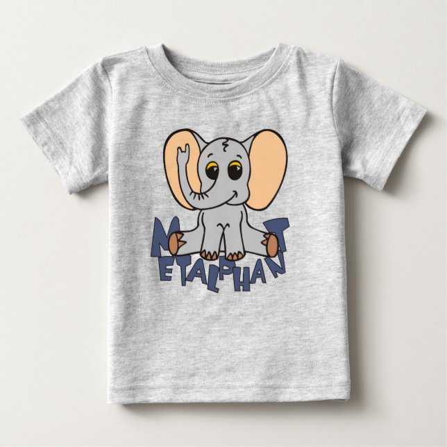 T-shirt do bebê do elefante de Metalphant (Frente)