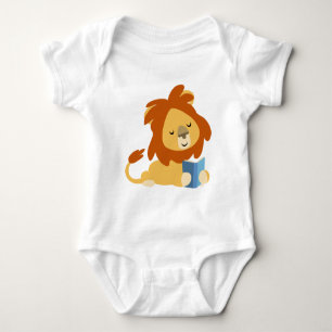 T-shirt do bebê do leão dos desenhos animados da