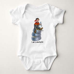 T-shirt do bebê do mecânico de carro