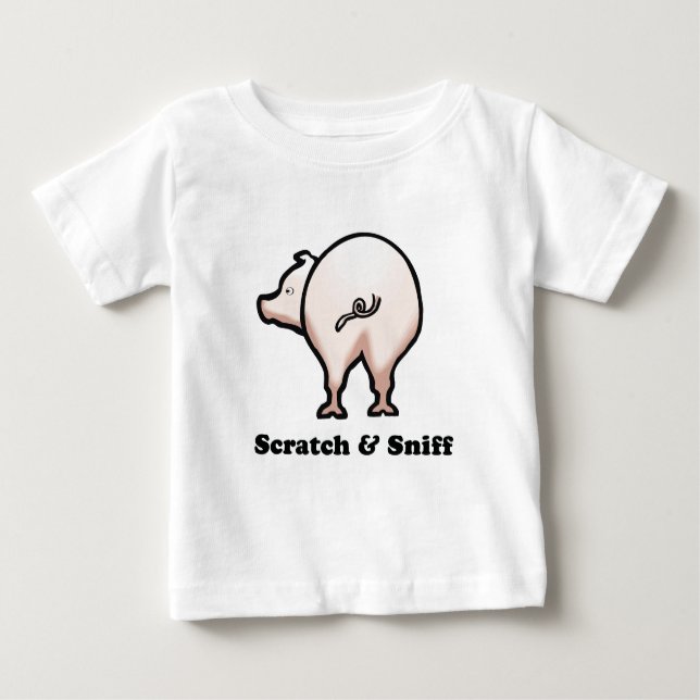 T-shirt do bebê do Sniff do risco n (Frente)