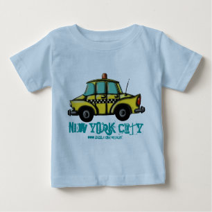 T-shirt do bebê do táxi do verificador de NYC