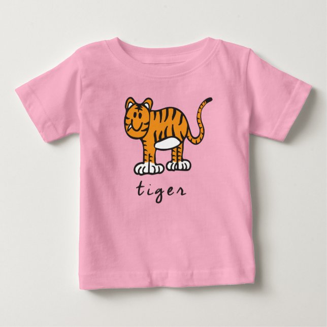 T-shirt do bebê do tigre (com base) (Frente)
