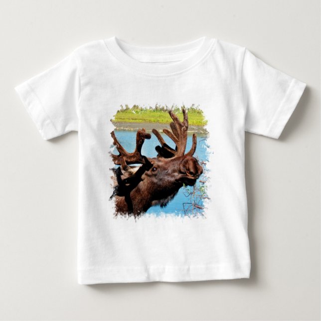 T-shirt do bebê dos alces (Frente)