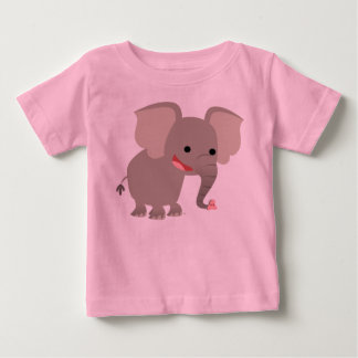 T-shirt do bebê elefante de cartoon a rir