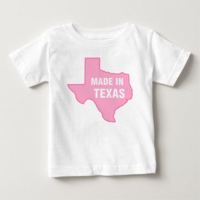 T-shirt do bebê - feito em Texas (Frente)