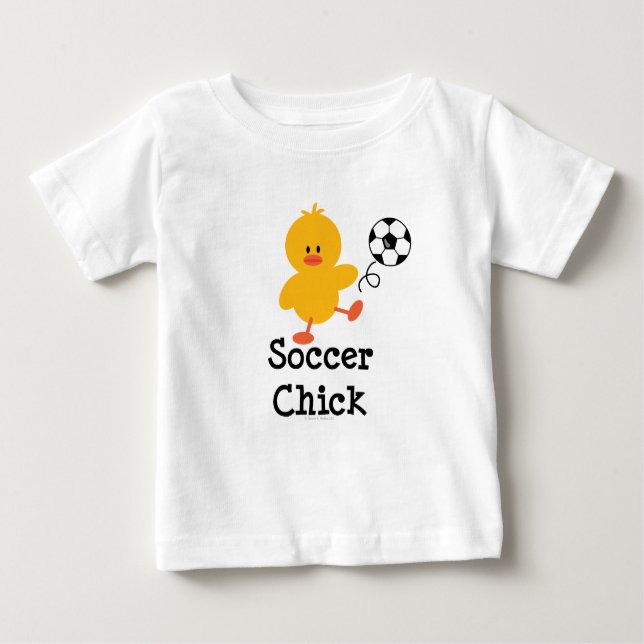 T-shirt do bebê Pintinho de futebol (Frente)