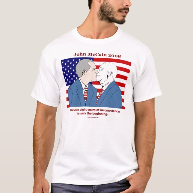 T-shirt do beijo de Bush-McCain (Frente)