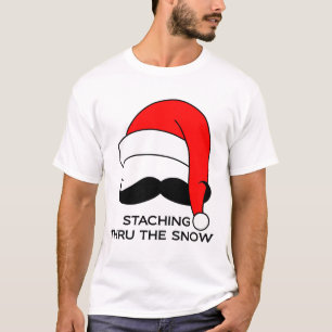 T-shirt do bigode - Staching através da neve