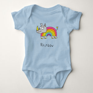 T-shirt do Bodysuit do bebê do miúdo do arco-ír