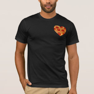 T-shirt do bolso do coração da pizza