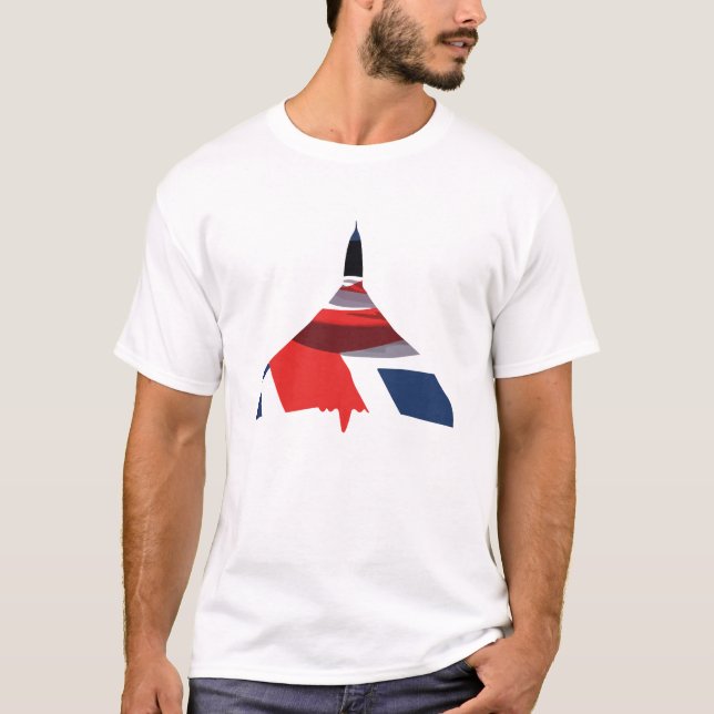 T-shirt do bombardeiro de Union Jack Vulcan (Frente)