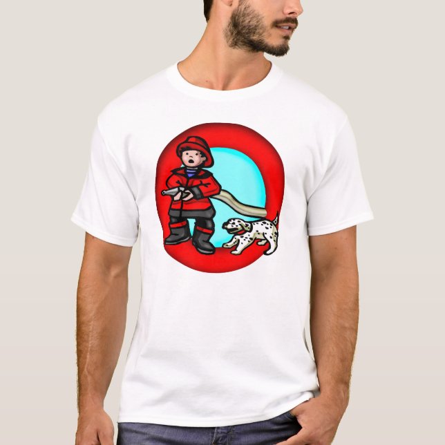T-shirt do bombeiro do menino (Frente)