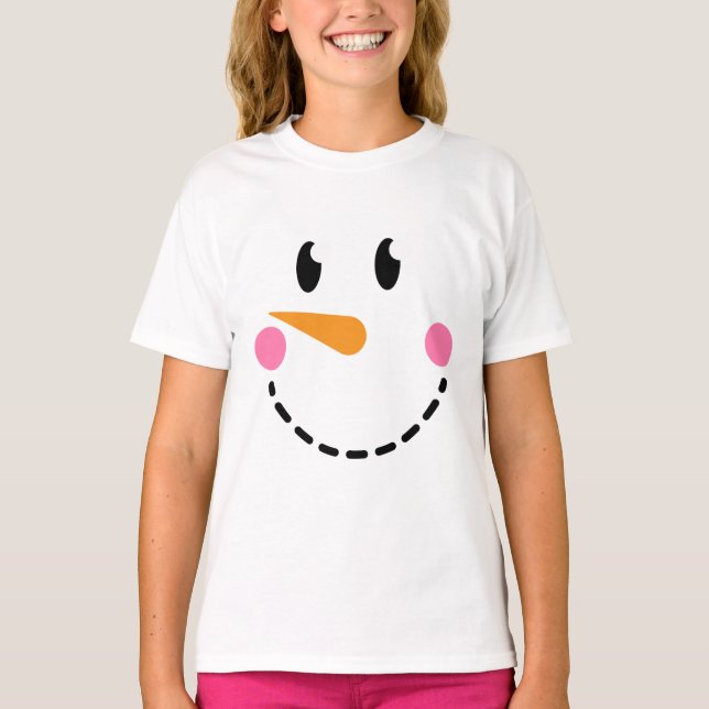 T-shirt do boneco de neve da menina (design 4) (Frente)