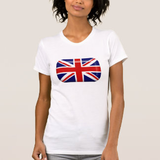 T-shirt do botão da bandeira de Reino Unido