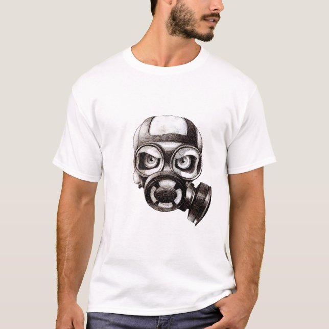 T-shirt do branco da máscara do crânio (Frente)