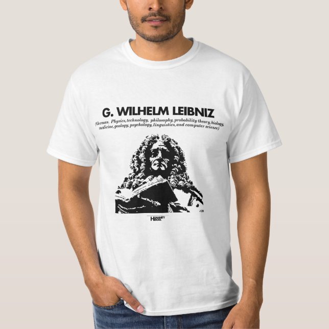 T-shirt do branco de G. Whilelm Leibniz (Frente)
