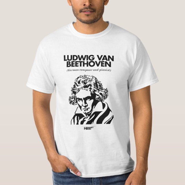 T-shirt do branco de Ludwig van Beethoven (Frente)