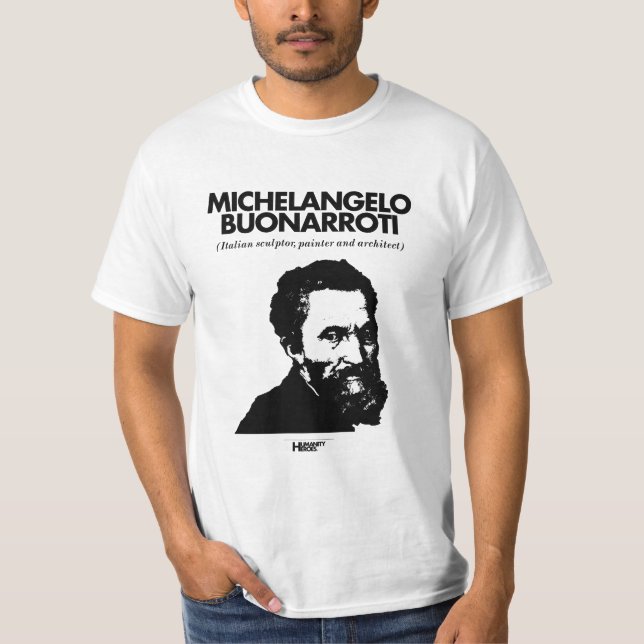 T-shirt do branco de Michelangelo Buonarroti (Frente)