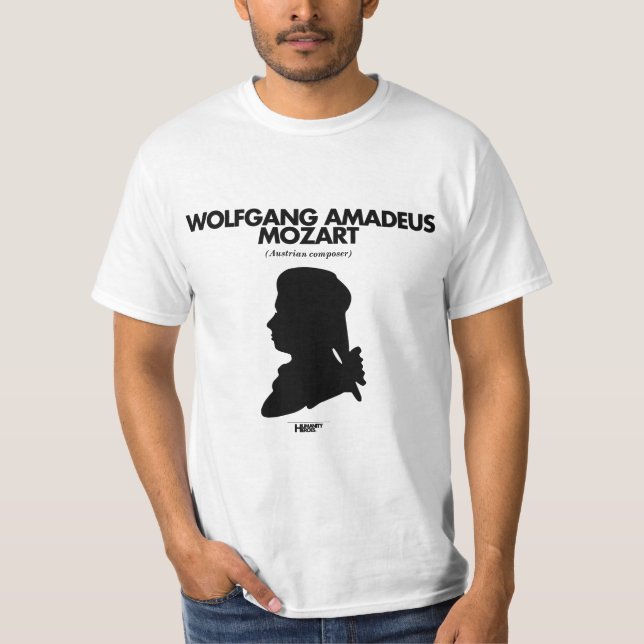 T-shirt do branco de Wolfgang Amadeus Mozart (Frente)