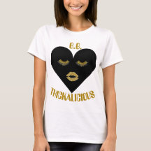 T-shirt do branco do coração do Thickalicious BL