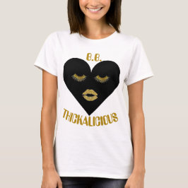 T-shirt do branco do coração do Thickalicious BL