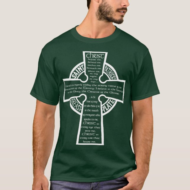 T-shirt do Breastplate de St Patrick (wh) (Frente)
