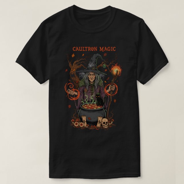 T-shirt do Bruxo Halloween (Frente do Design)
