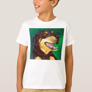 T-Shirt do Cachorro Negro e Cachorro Negro - Arte
