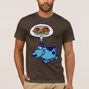 T-shirt do cachorro quente de Chicago (cão azul
