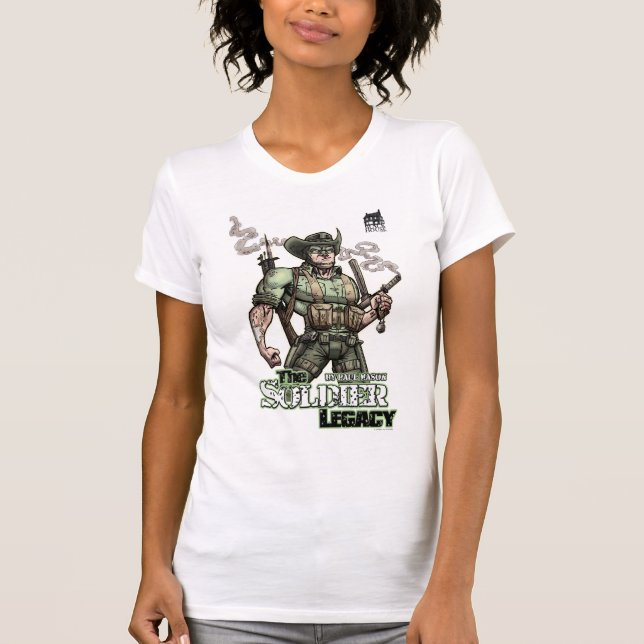 T-shirt Do "camisa da pose do herói do legado soldado" (Frente)