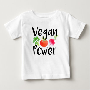 T-shirt Do "camisa do bebê do poder Vegan"