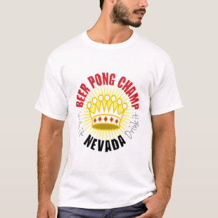 T-shirt do campeão de Pong da cerveja de Nevada