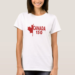 T-shirt do Canadá 150 das mulheres (branco no