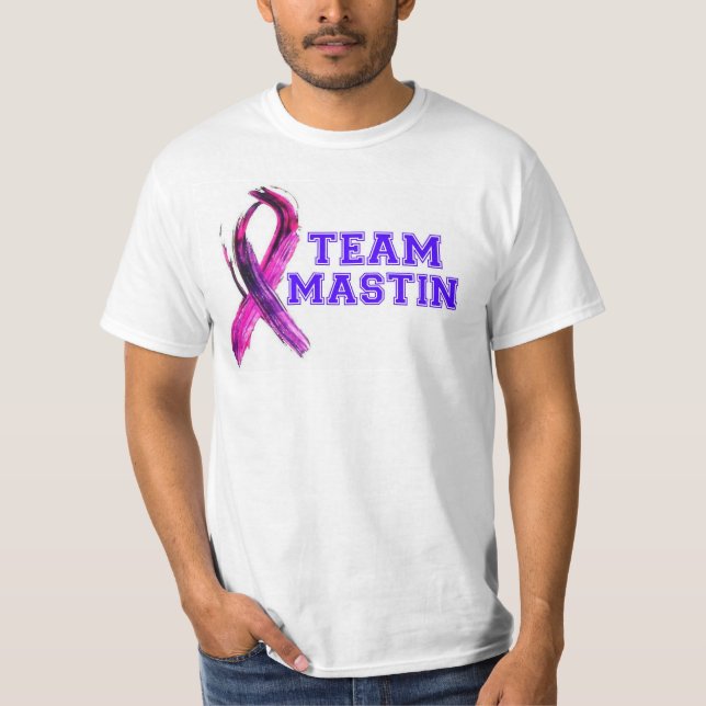 T-shirt do câncer de pâncreas da EQUIPE MASTIN (Frente)