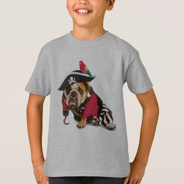 T-shirt do cão do pirata (Frente)