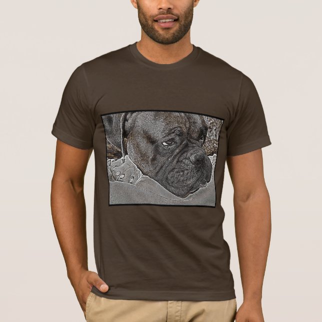 T-shirt do cão do pugilista (Frente)