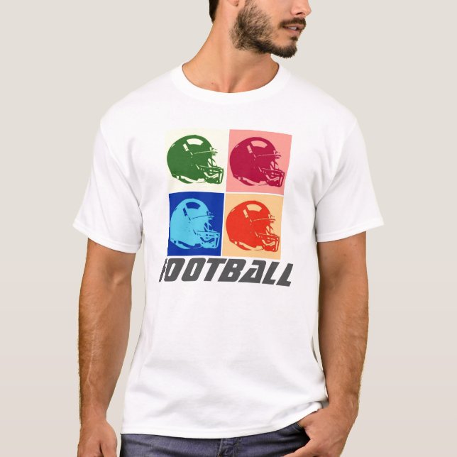 T-Shirt do Capacete de Futebol de pop Art - Esport (Frente)