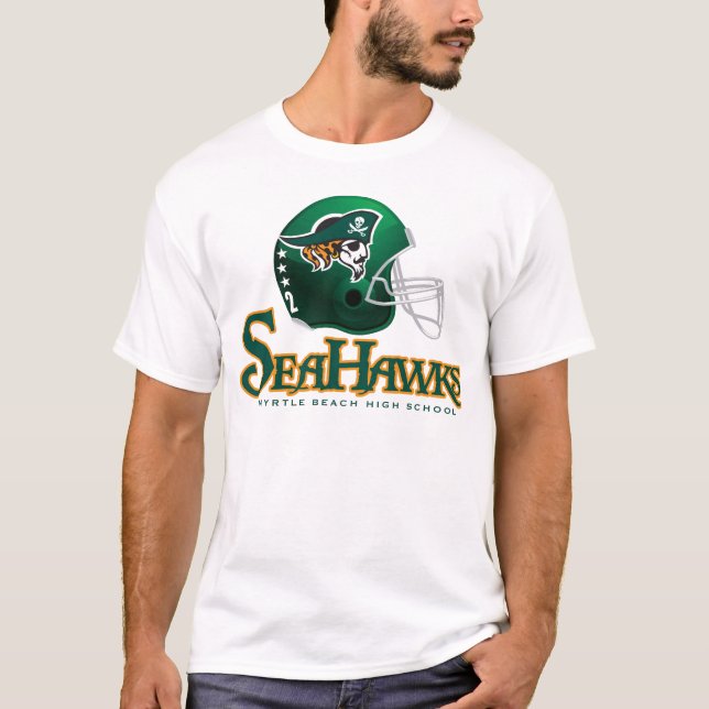 T-shirt do capacete de futebol de Seahawks (Frente)