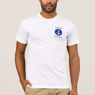 T-shirt do capitão Náutico Azul Âncora