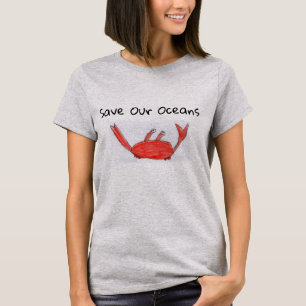 T-shirt do caranguejo das mulheres
