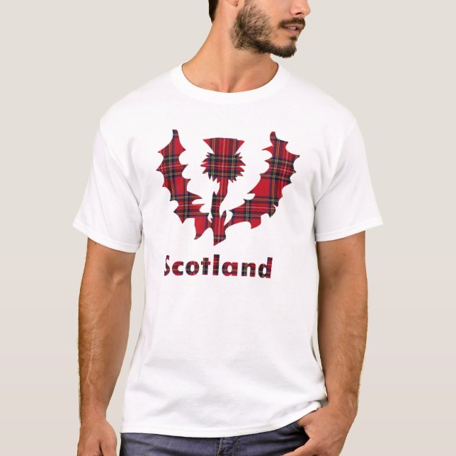 T-shirt do cardo do Tartan (Frente)