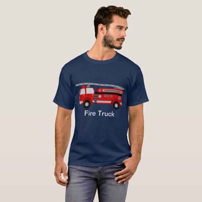 T-shirt do carro de bombeiros (Frente Completa)