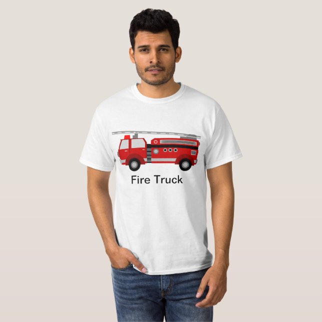 T-shirt do carro de bombeiros (Frente Completa)