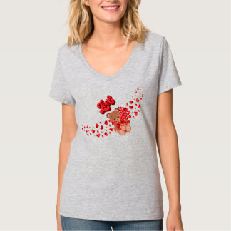 T-Shirt do Casal de Urso de Amor e Rosas Infinitos